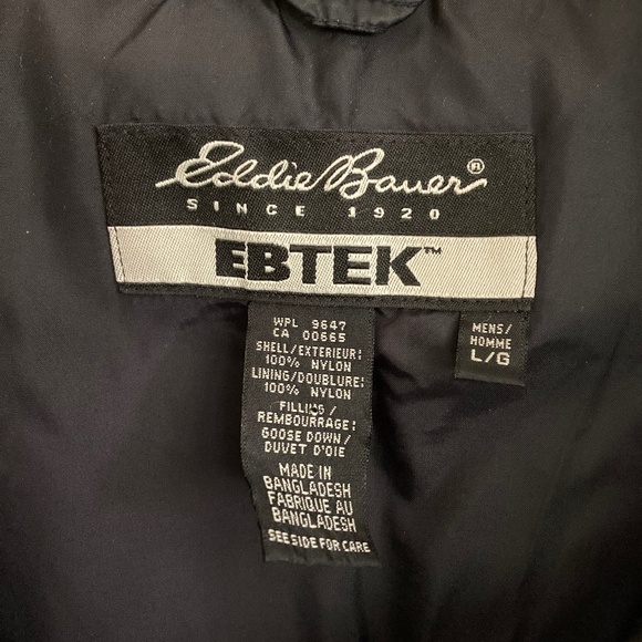 Eddie Bauer Ebtek Goose Down Green/Black Men’s Vest Size L - Picture 6 of 6